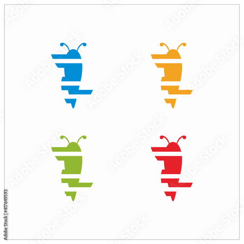 simple bee logo vector design