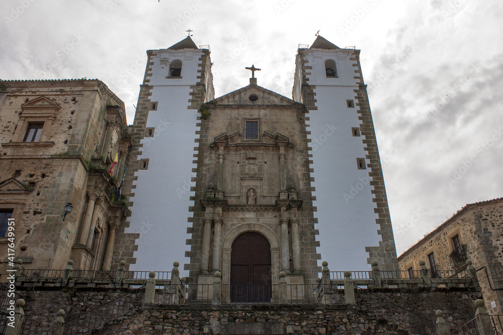 Caceres, Spain. The Iglesia de San Francisco Javier (St. Francis Xavier Church) Old Monumental Town, a World Heritage Site Caceres, Spain. The Iglesia de San Francisco Javier (St. Francis Xavier Church) Old Monumental Town, a World Heritage Site