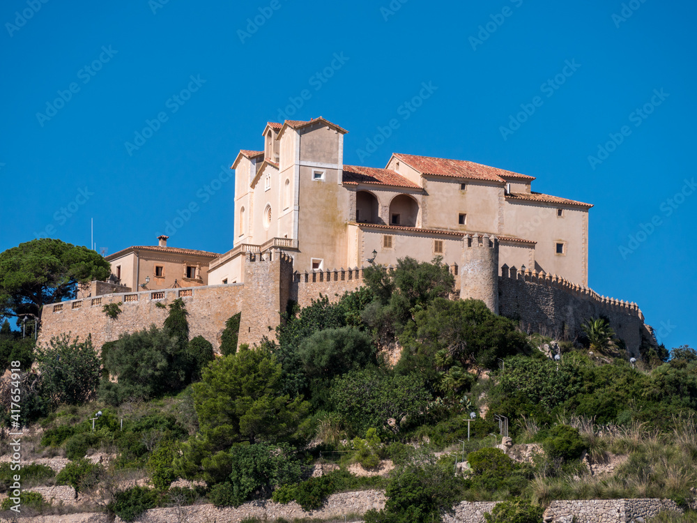 view of the mediterranean  village of Artà and the Almudaina d'Artà,  in majorca, balearics, spain