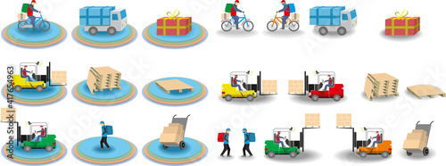 vector set for delivery and warehouse