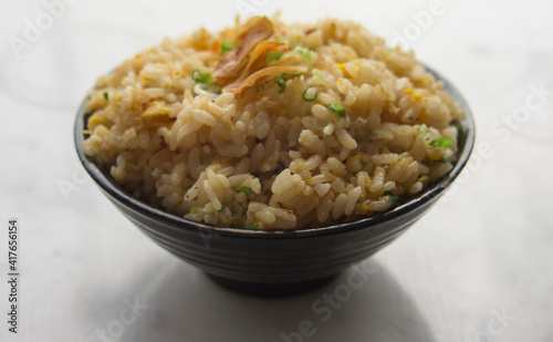 bowl of garlic rice. japanese style food