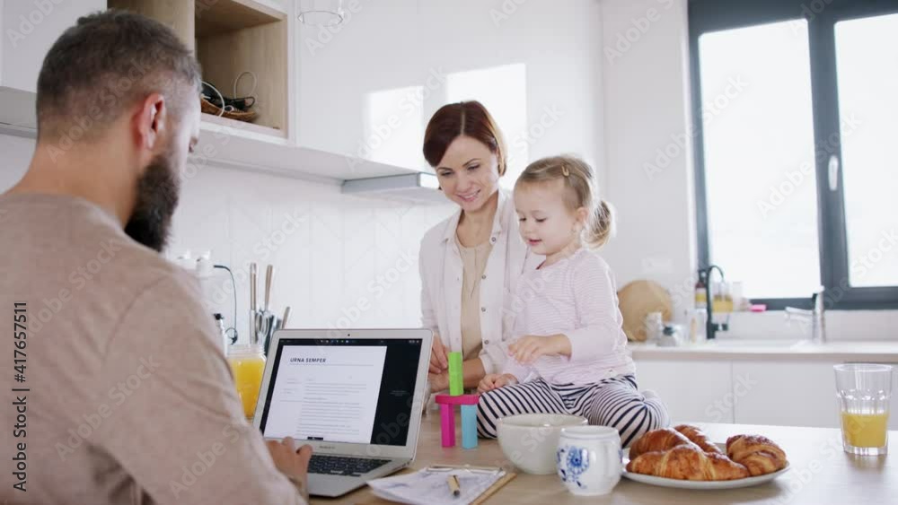 Father working at home, having fun with family. Homeoffice concept. Father working at home, having fun with family. Homeoffice concept.