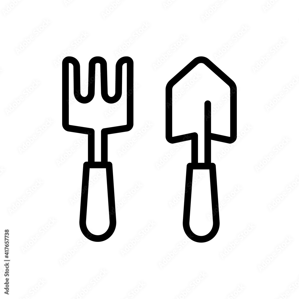 Garden tools. Garden fork and trowel spade, vector. Garden tools. Garden fork and trowel spade, vector.
