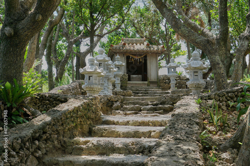 Photography Closeup shot of a small temple in the southern islands of Okinawa