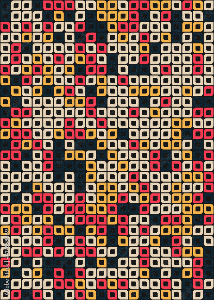 Fototapeta premium Abstract Geometric Pattern generative computational art illustration