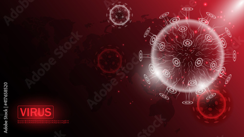 Coronavirus disease 2019 (Covid-19) ,Novel Coronavirus Pneumonia(NCP) ,2019-nCoV, Virus cell on background,vector illustration.