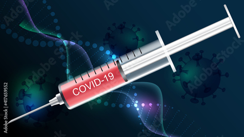 Coronavirus disease 2019 (Covid-19) ,Novel Coronavirus Pneumonia(NCP) ,2019-nCoV, Virus cell on background,vector illustration.