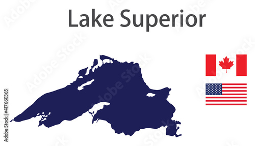 silhouette of a large world lake, the Superior