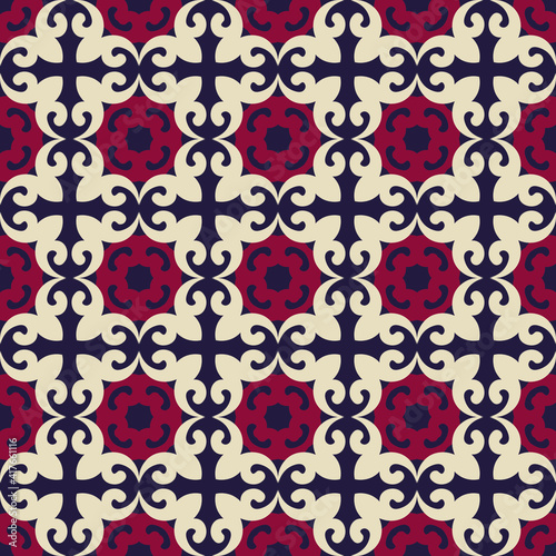 Classic Pattern Ornament, Seamless Geometric Pattern for Design, Wallpaper, Fashion Print, Trendy Decor, Home Textile, Retro Decor. Vector.