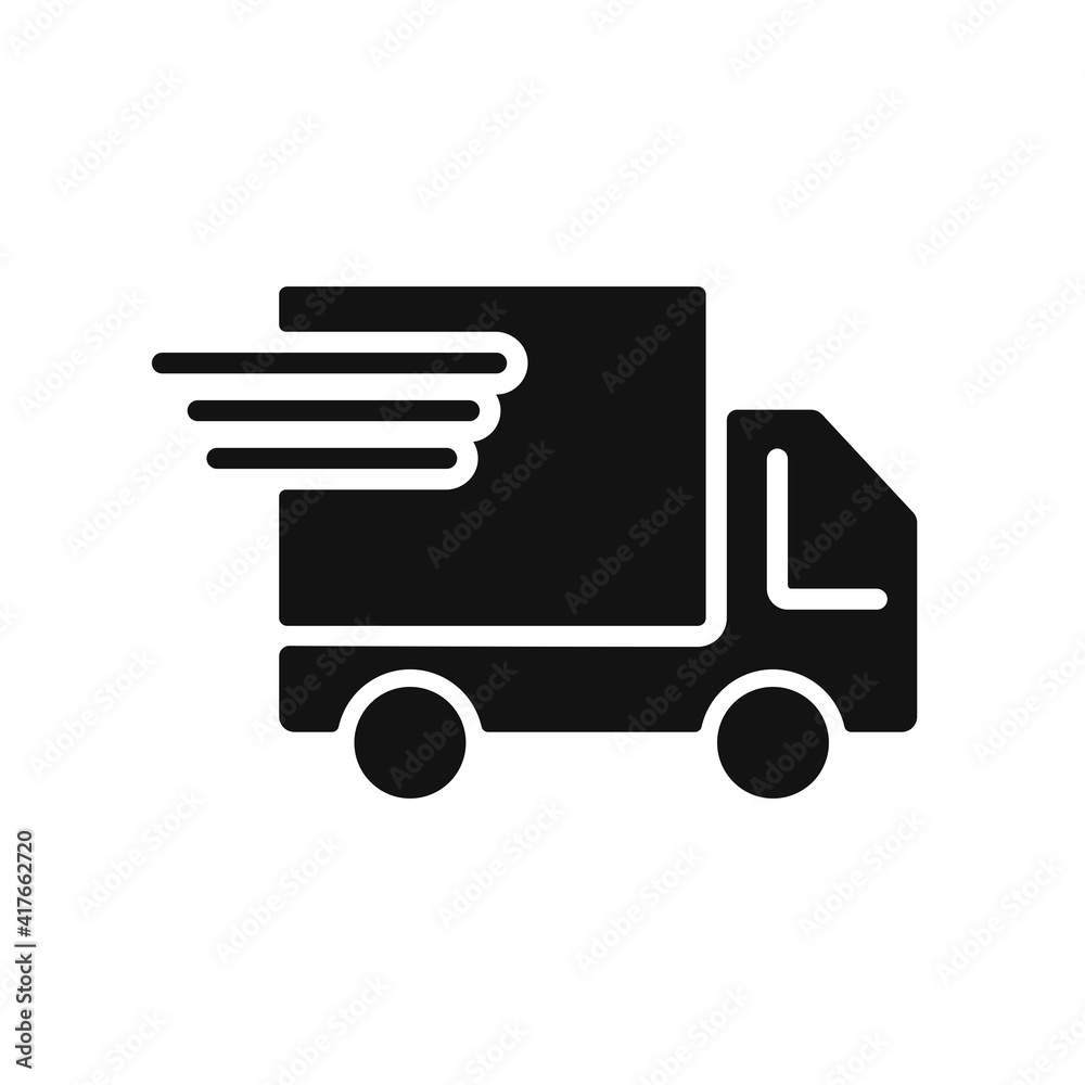 Fast shipping delivery truck vector glyph icon Fast shipping delivery truck vector glyph icon