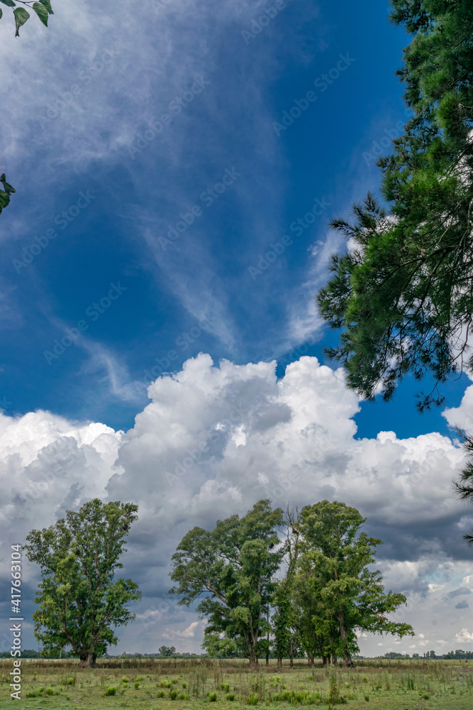Obraz premium Cloudy sky in a rural environment