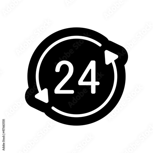 Service twenty four hours vector glyph icon
