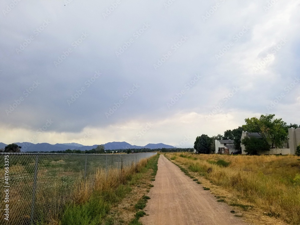Road in the Country-side. Colorado open space, Lafayette Colorado