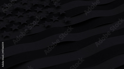 Quadro em tela United States black flag with shallow depth of field