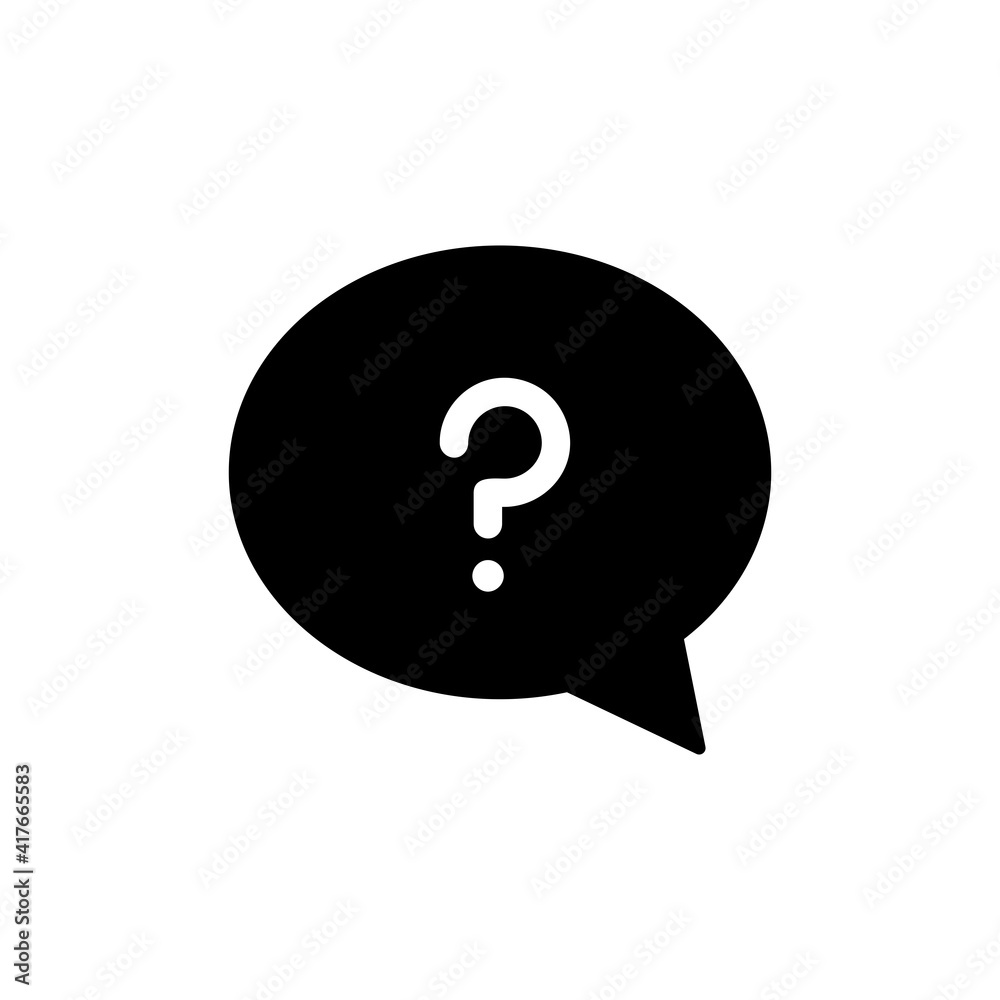 Speech bubble with question mark glyph icon Speech bubble with question mark glyph icon