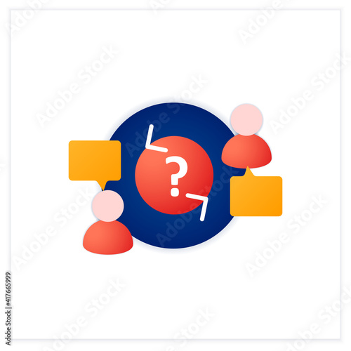 Advisory flat icon. Provide advice and support to owners, directors, employees. Lucrative business opportunities. Training concept. 3d vector illustration