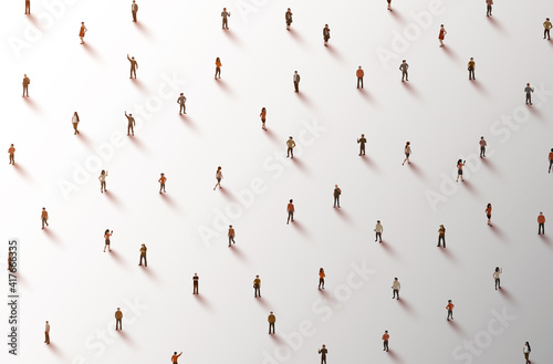 Large group of people on white background. People crowd concept.