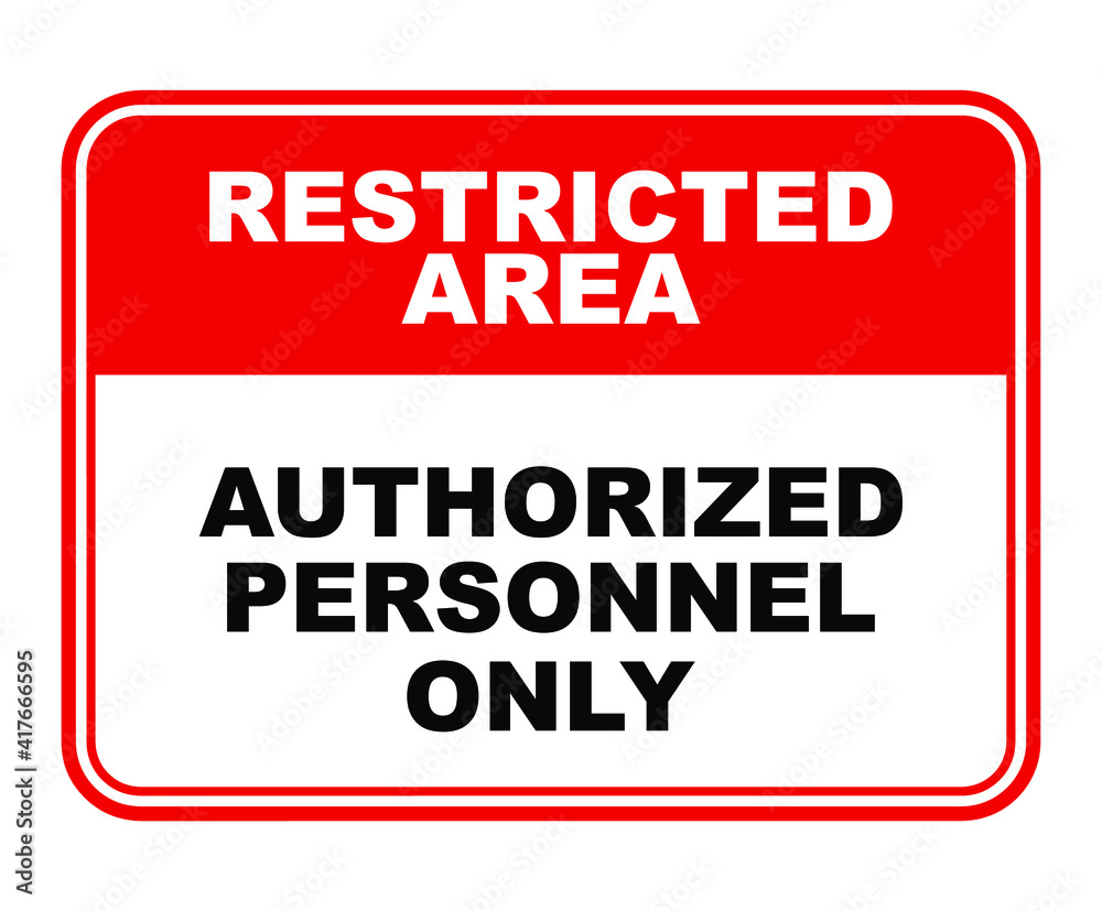 authorized personnel only sign on white background authorized personnel only sign on white background