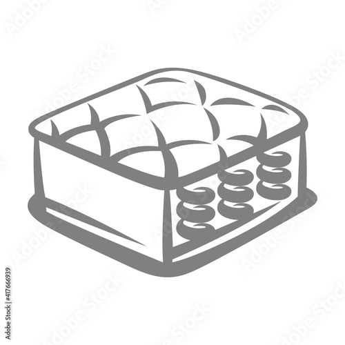 Illustration of spring mattress.