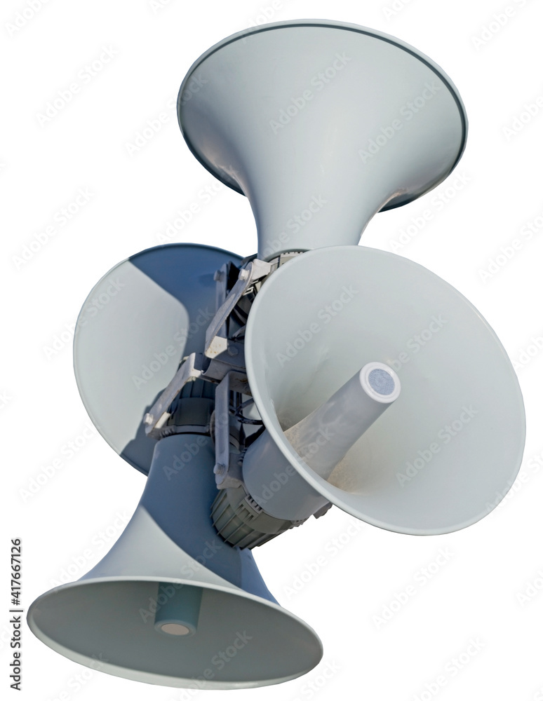 loudspeakers on white background