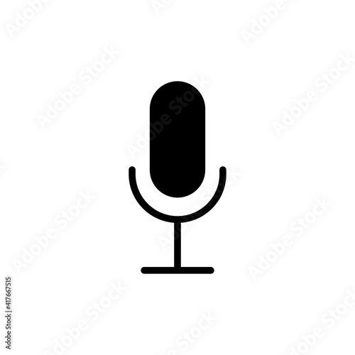 Record microphone mic vector glyph icon
