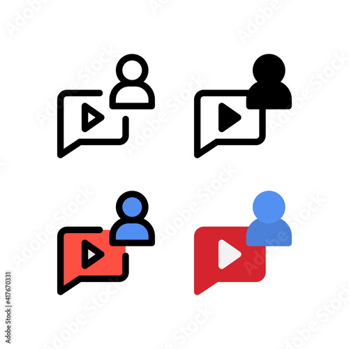 Person Account to Comment YouTube Video Channel Icon, Logo, and illustration