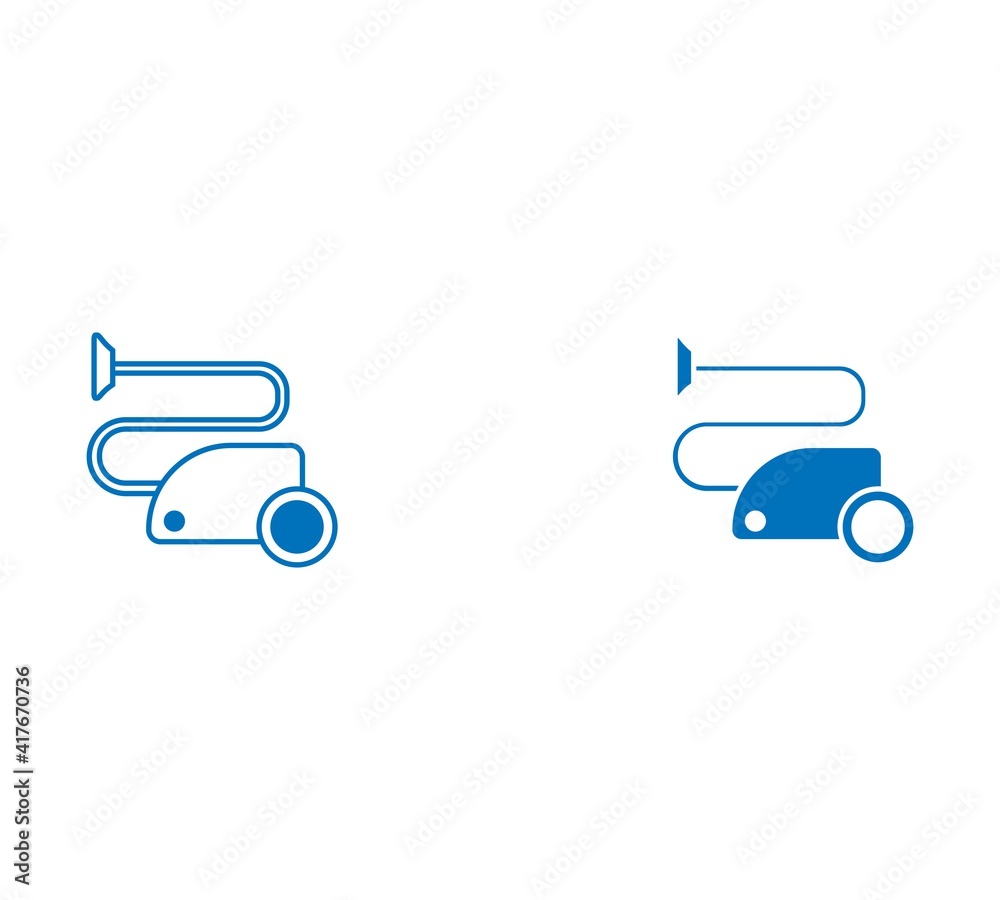 Vacuum cleaner outline and filled vector icon sign symbol