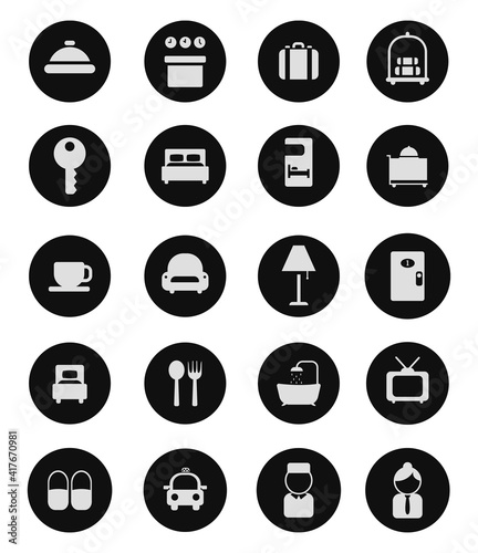 Hotel stay, illustration, vector on white background.