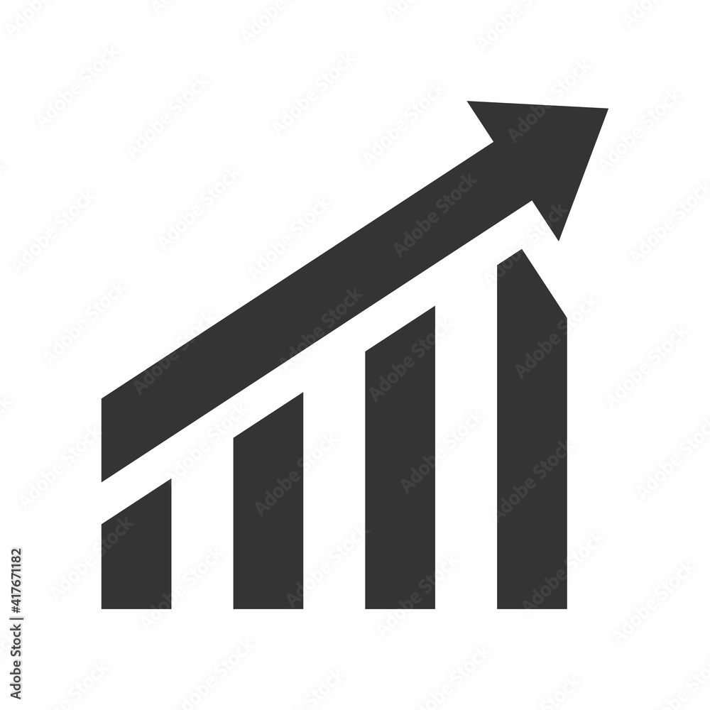 Growing graph icon. vector illustration. Growing graph icon. vector illustration.