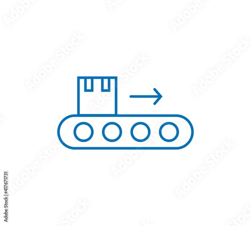 Conveyor outline and filled vector icon sign symbol