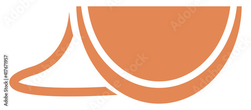 Orange bag with a shoulder strap, illustration, vector on white background.