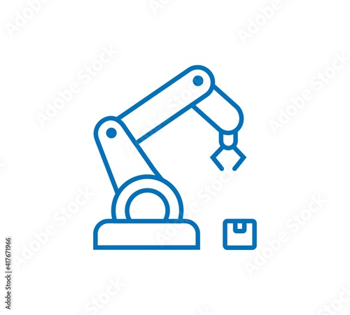 Robotic hand manipulator black silhouette symbol icon. Robot limb logo