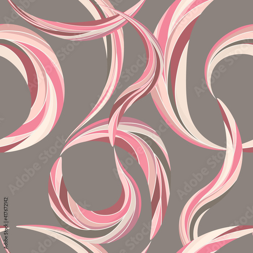 Abstract Seamless Pattern with Swirl Elements.	