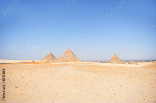 Panorama of the Great Pyramids of Giza  Egypt