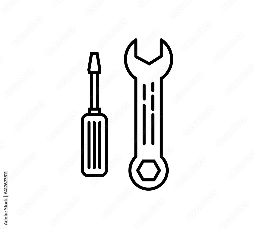 Wrench vector icon sign symbol