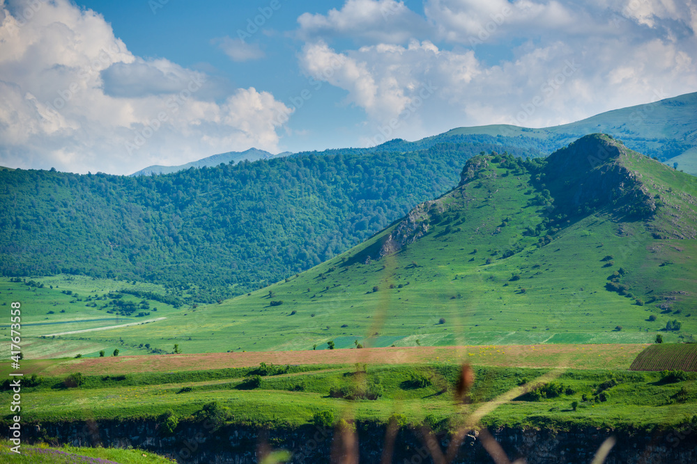 Mountinous landscape with field, Armenia