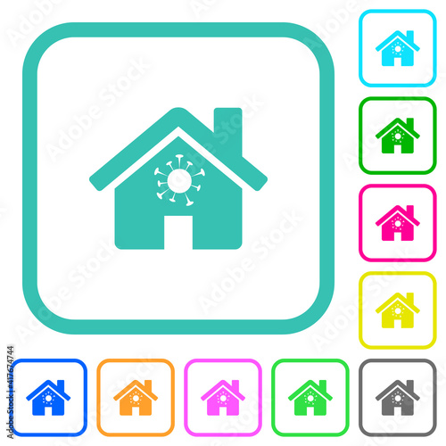 Home quarantine vivid colored flat icons © botond1977