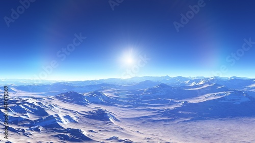 science fiction wallpaper  cosmic landscape  realistic exoplanet  abstract cosmic texture  beautiful alien planet in far space  detailed planet surface  3d render