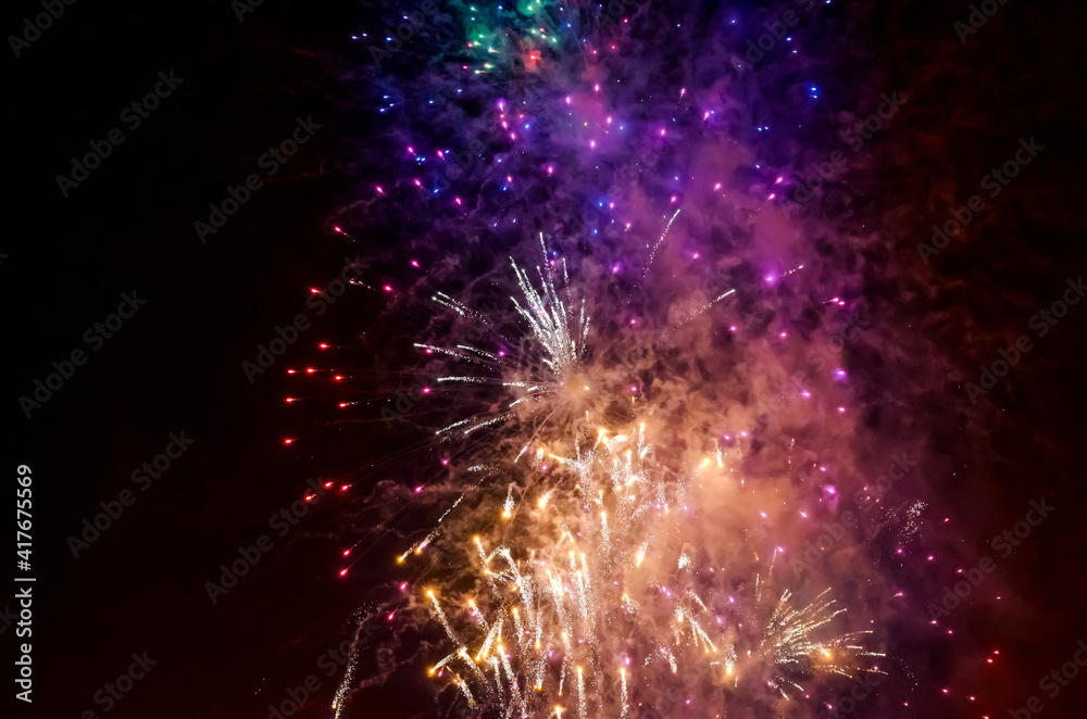 festive fireworks in the night black sky festive fireworks in the night black sky