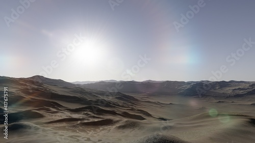 science fiction wallpaper  cosmic landscape  realistic exoplanet  abstract cosmic texture  beautiful alien planet in far space  detailed planet surface  3d render