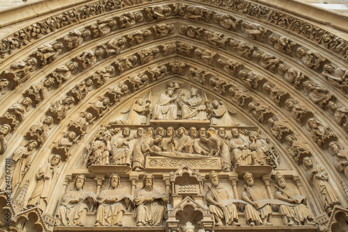 detail of the cathedral Notre-Dame de Paris