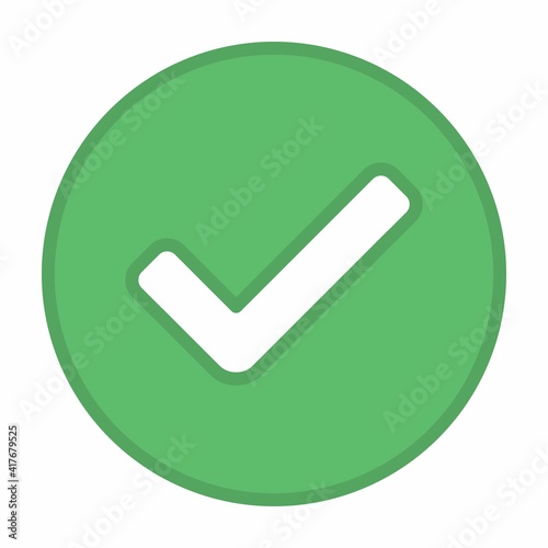 Check marks, Tick marks, Accepted, Approved, Yes, Correct, Ok, Right Choices, Task Completion, Voting. - vector mark symbols in green. Isolated icon.