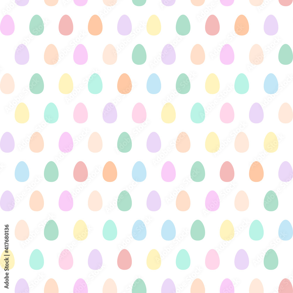 Seamless pattern with Easter eggs of different colors isolated on white. Seamless pattern with Easter eggs of different colors isolated on white.