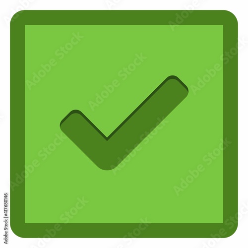 Check marks, Tick marks, Accepted, Approved, Yes, Correct, Ok, Right Choices, Task Completion, Voting. - vector mark symbols in green. Isolated icon.