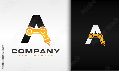 initial A robot logo