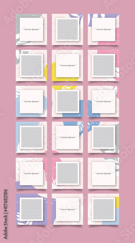  Creative instagram puzzle feed with 18 templates