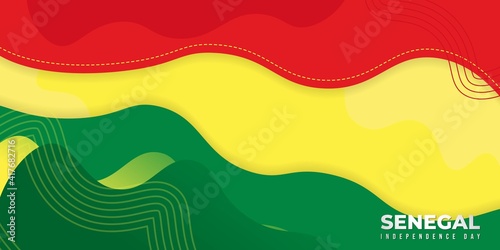 Background with red yellow and green design. Senegal Independence Day background.