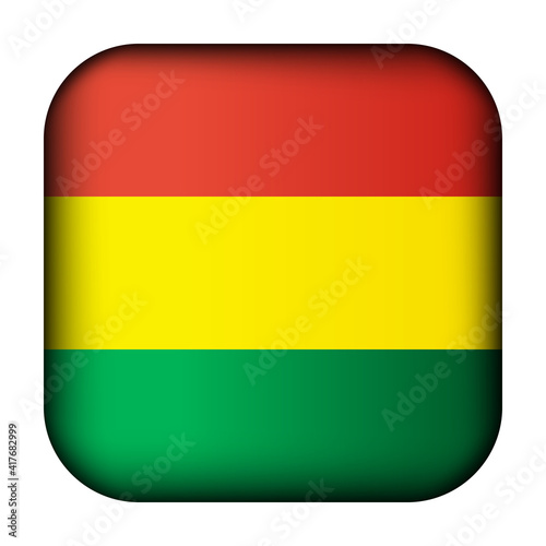 Free Download Glass light ball with flag of Bolivia. Squared template icon. National symbol. Glossy realistic cube, 3D abstract vector illustration highlighted. Big quadrate, foursquare - GFXLoad