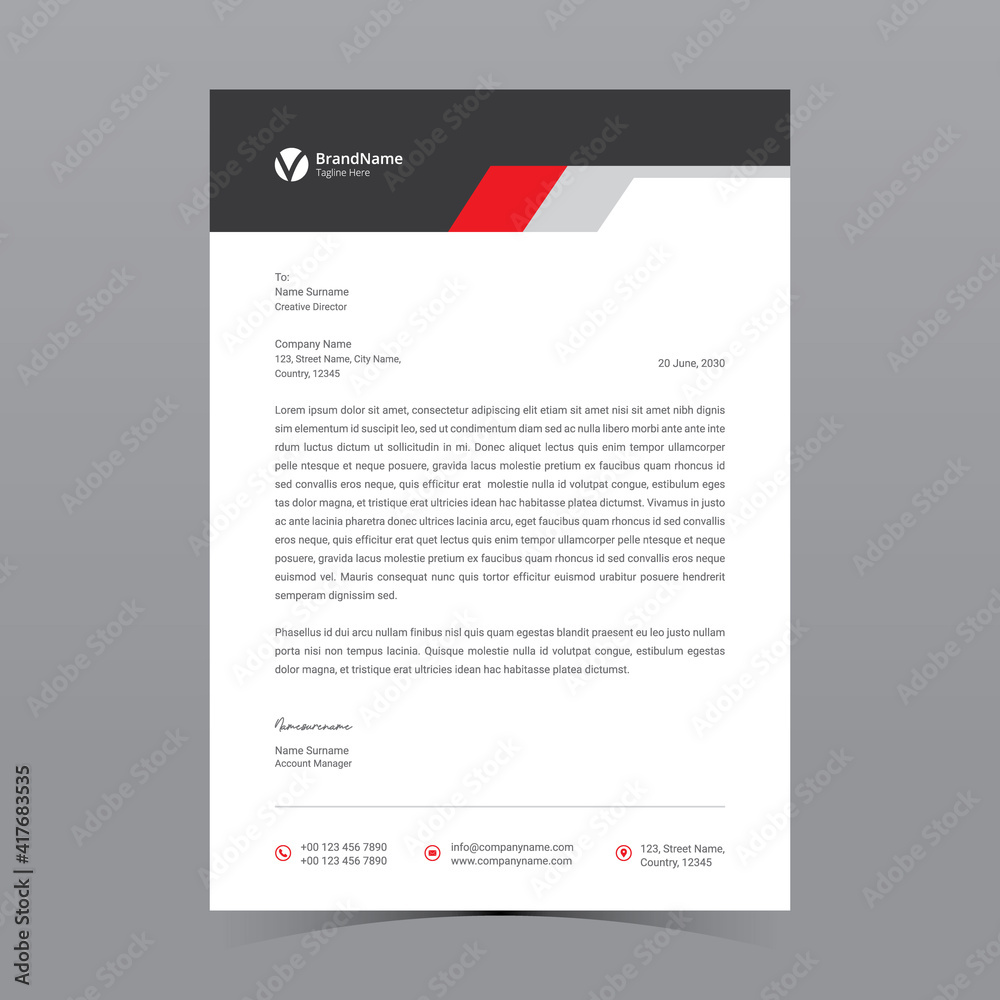A4 Letterhead Template Vector Design A4 Letterhead Template Vector Design