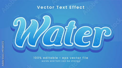 3d water text effect design template